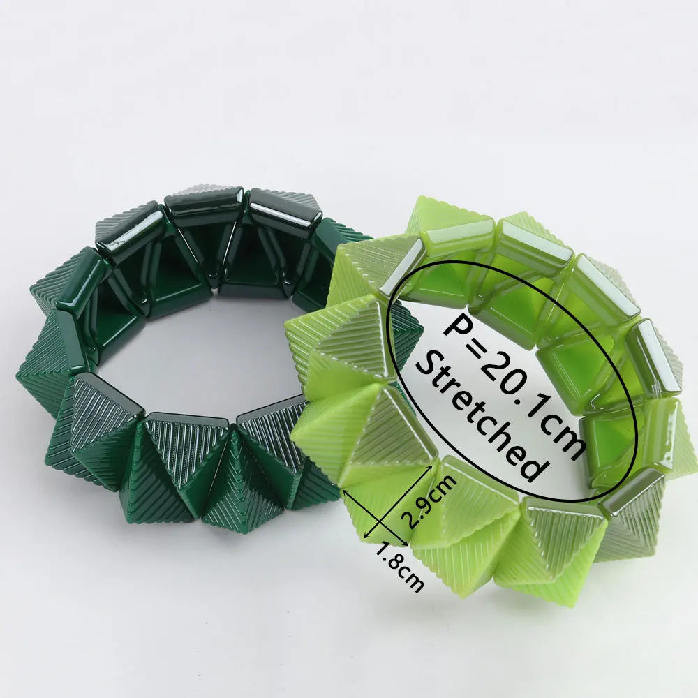 FishSheep New Acrylic Rivets Studs Bracelets For Women Men Rock Punk Big Stretched Strand Cuff Bracelets Bangles Jewelry Gifts