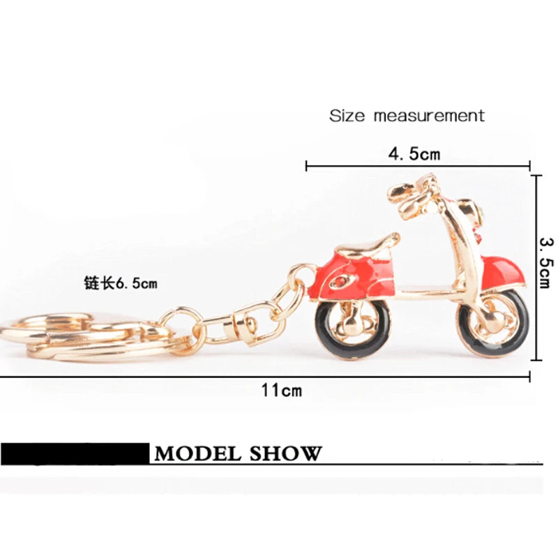 New Fashion Car Motorcycle Rhinestone Crystal Keychain Metal Alloy Key Chains Holder Handbag Car Keyrings Keychains For Women Me