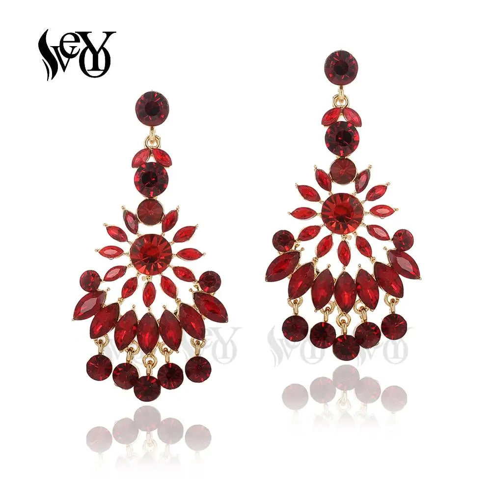 VEYO Luxury Rhinestone Crystal Earings Elegant Tassels Bride Dangle Earrings Fashion Jewelry for Woman New Gift