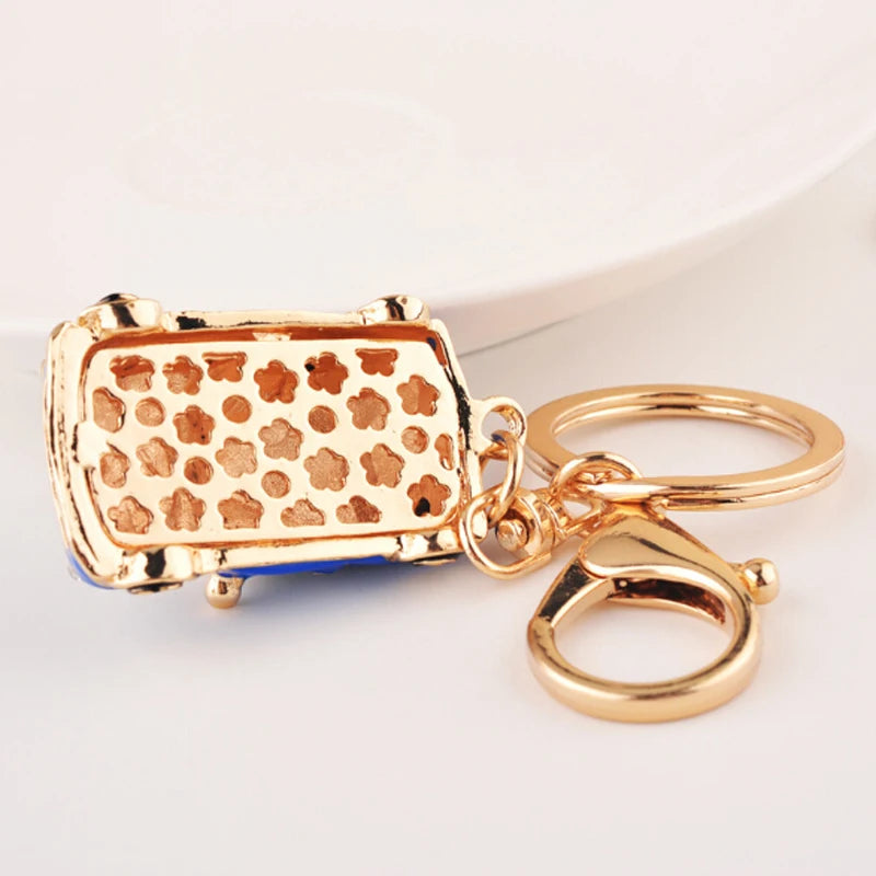 New Fashion Car Motorcycle Rhinestone Crystal Keychain Metal Alloy Key Chains Holder Handbag Car Keyrings Keychains For Women Me