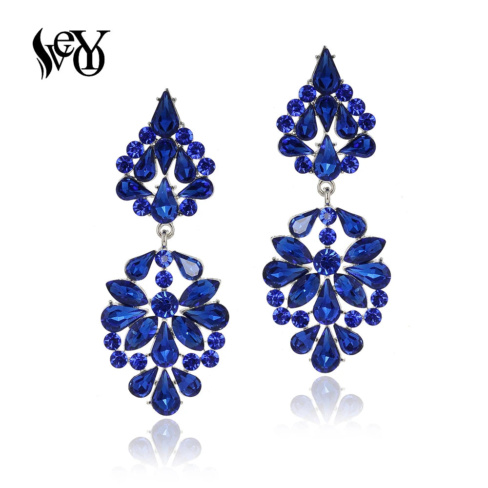 VEYO Vintage Crystal Drop Earrings Elegant Bridal wedding Dress Earrings for Women Fashion Jewelry Wholesale New