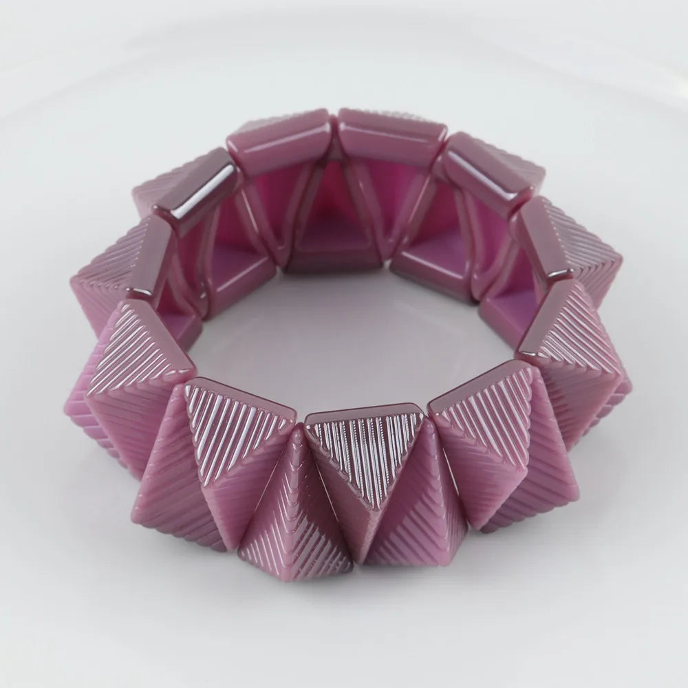FishSheep New Acrylic Rivets Studs Bracelets For Women Men Rock Punk Big Stretched Strand Cuff Bracelets Bangles Jewelry Gifts