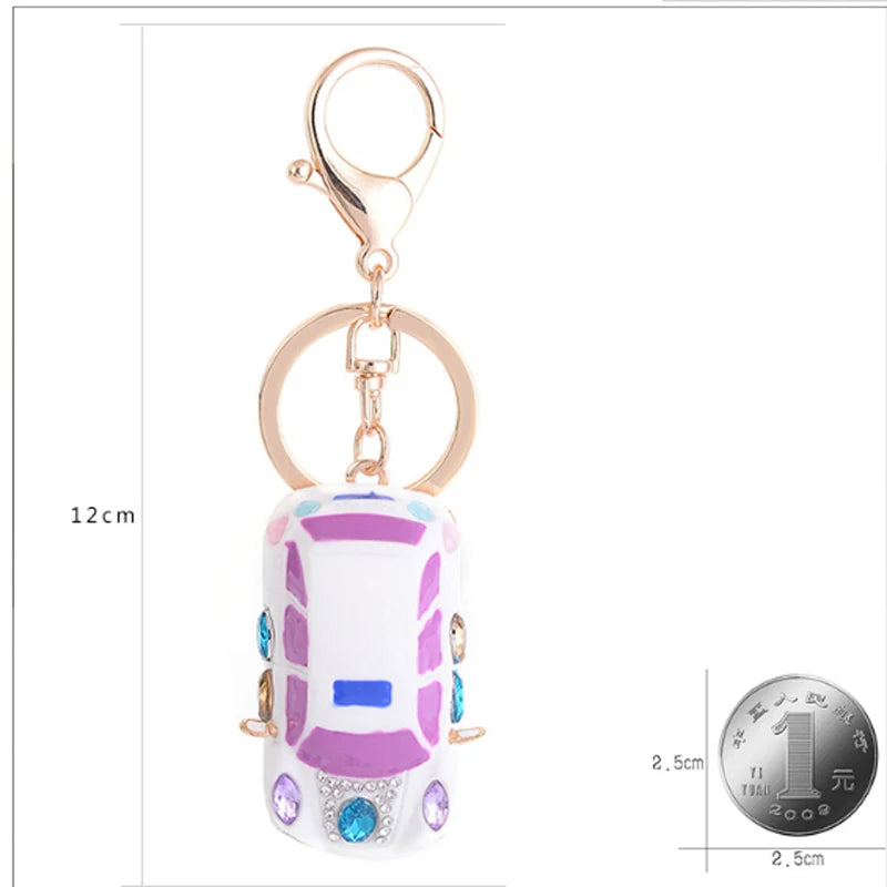 New Fashion Car Motorcycle Rhinestone Crystal Keychain Metal Alloy Key Chains Holder Handbag Car Keyrings Keychains For Women Me