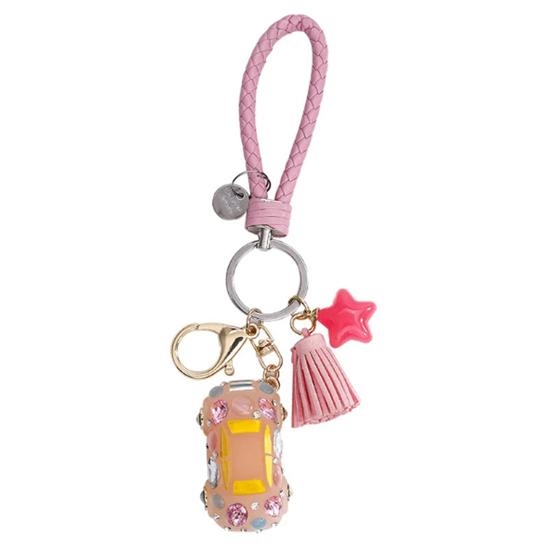 New Fashion Car Motorcycle Rhinestone Crystal Keychain Metal Alloy Key Chains Holder Handbag Car Keyrings Keychains For Women Me