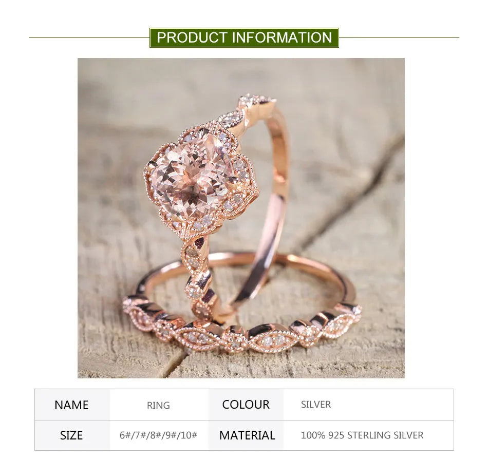 ZDADAN 925 Sterling Silver 18K Rose Gold CZ Rings For Women Wedding Jewelry Party Gift