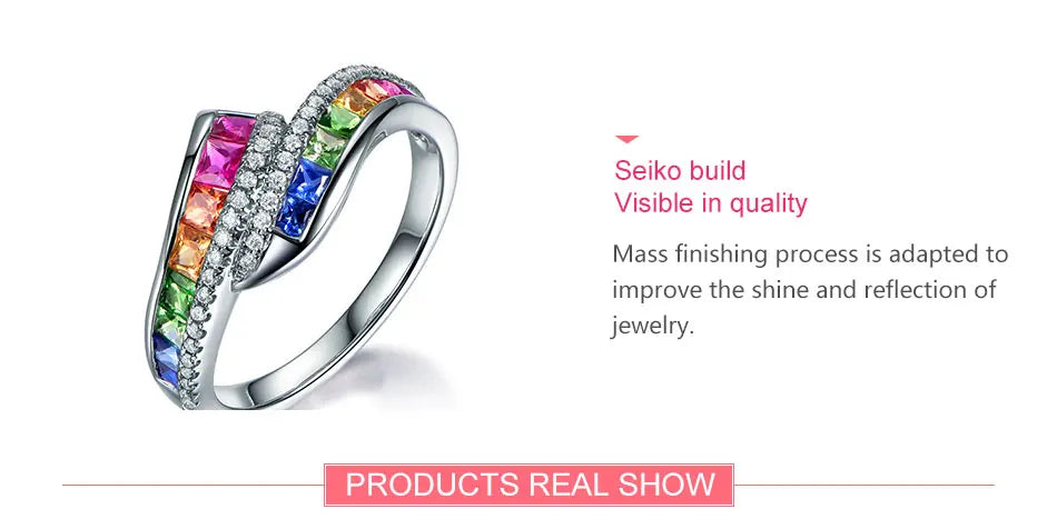 ZDADAN 925 Sterling Silver Charm Crystal Zircon Ring For Women Fashion Wedding Party Jewelry