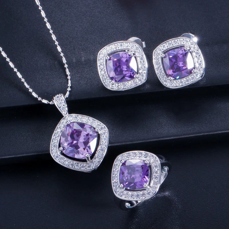 ThreeGraces Summer Yellow Cubic Zirconia Crystal Necklace Earrings and Ring Sets Fashion Austrian Ladies Party  Jewelry  JS190