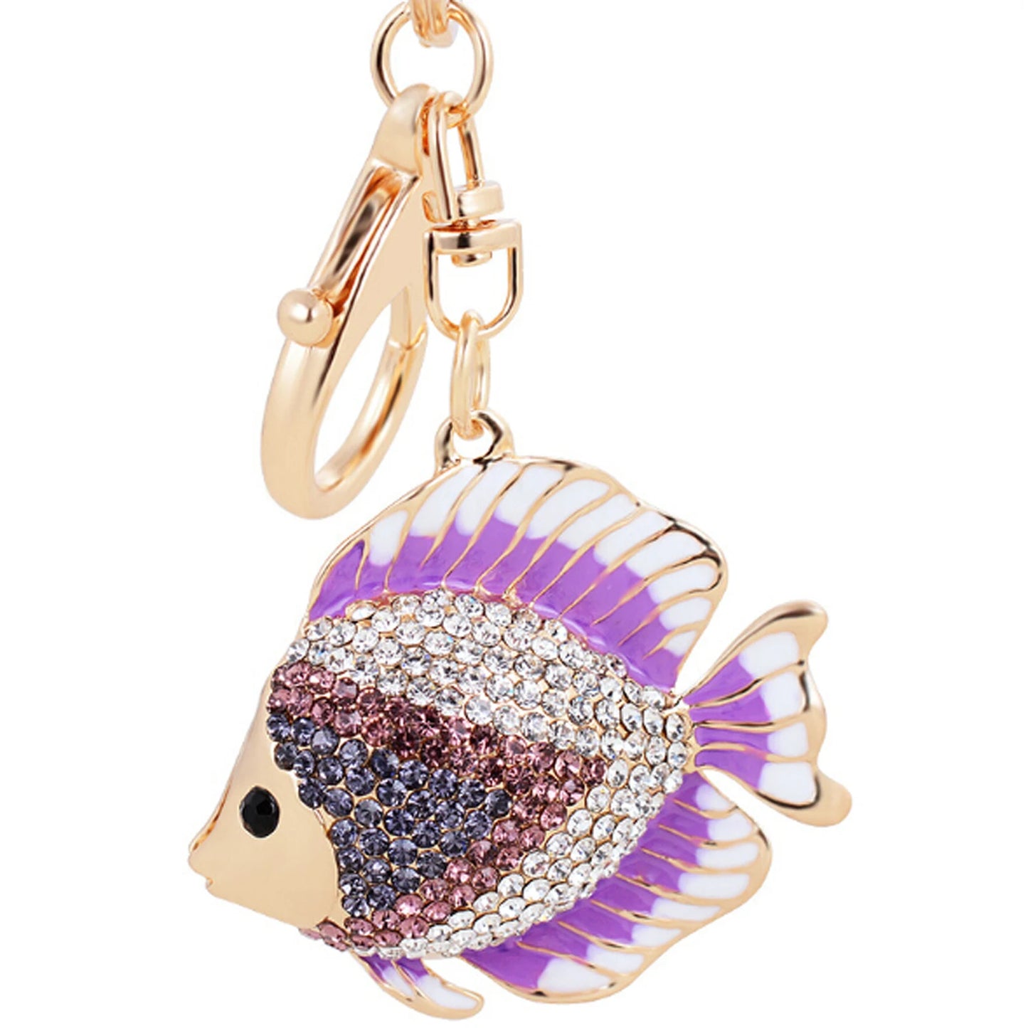 Fashion Rhinestone Crystal Metal Keychain Lovely Cartoon Marine Style Tortoise Fish Dolphin Keyring HandBag Car Pendant Gift