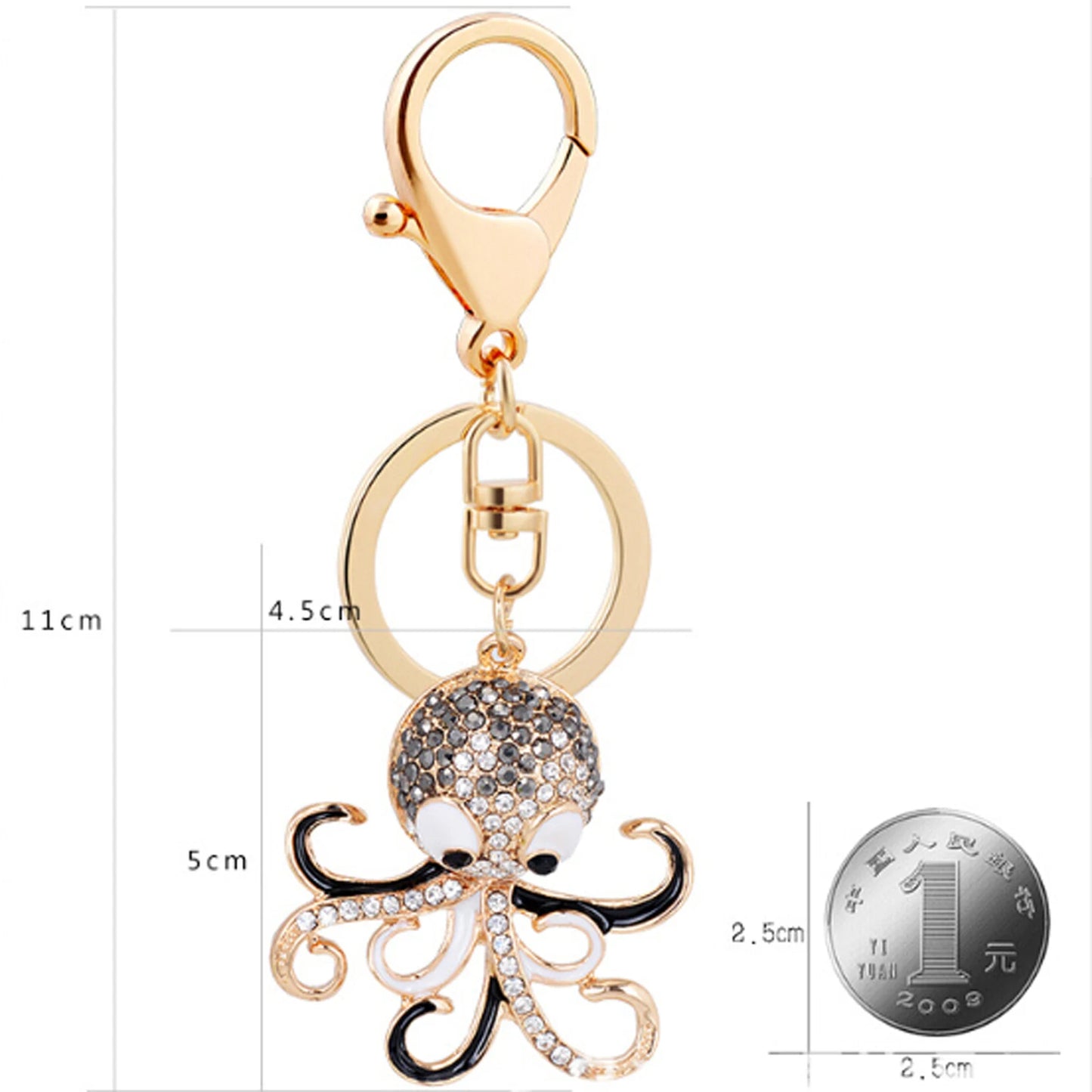 Fashion Rhinestone Crystal Metal Keychain Lovely Cartoon Marine Style Tortoise Fish Dolphin Keyring HandBag Car Pendant Gift