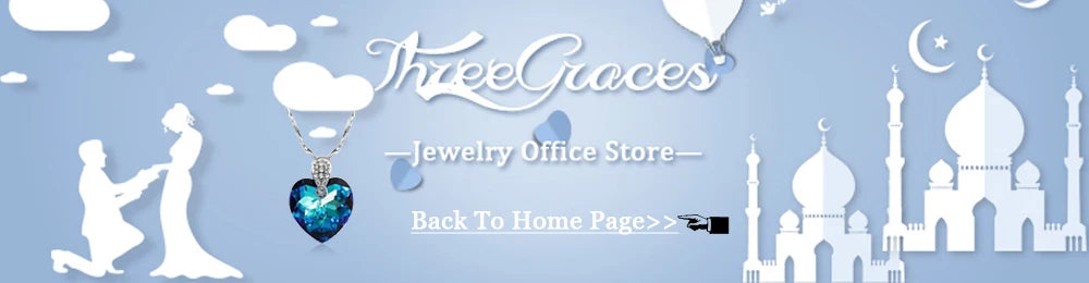 ThreeGraces 3pcs Elegant Green Cubic Zirconia Fashion Pendant Necklace  Earrings Ring Jewelry Set for Women Party Wear JS137