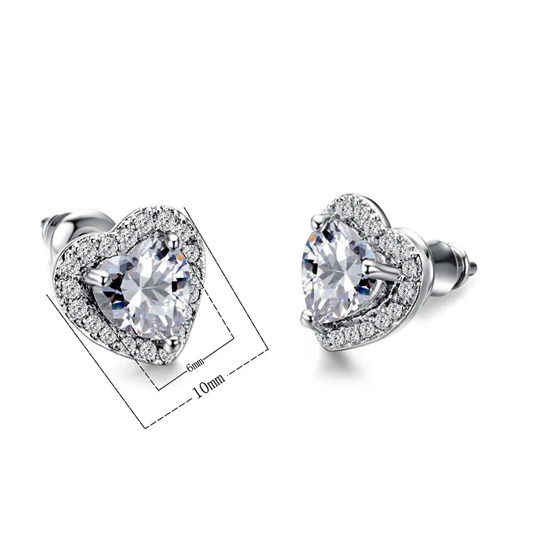 Huitan Fashion Simple Heart Design Women Earring 7 Colors Available Suitable for All Occasions Wedding Party Daily Wear Earrings