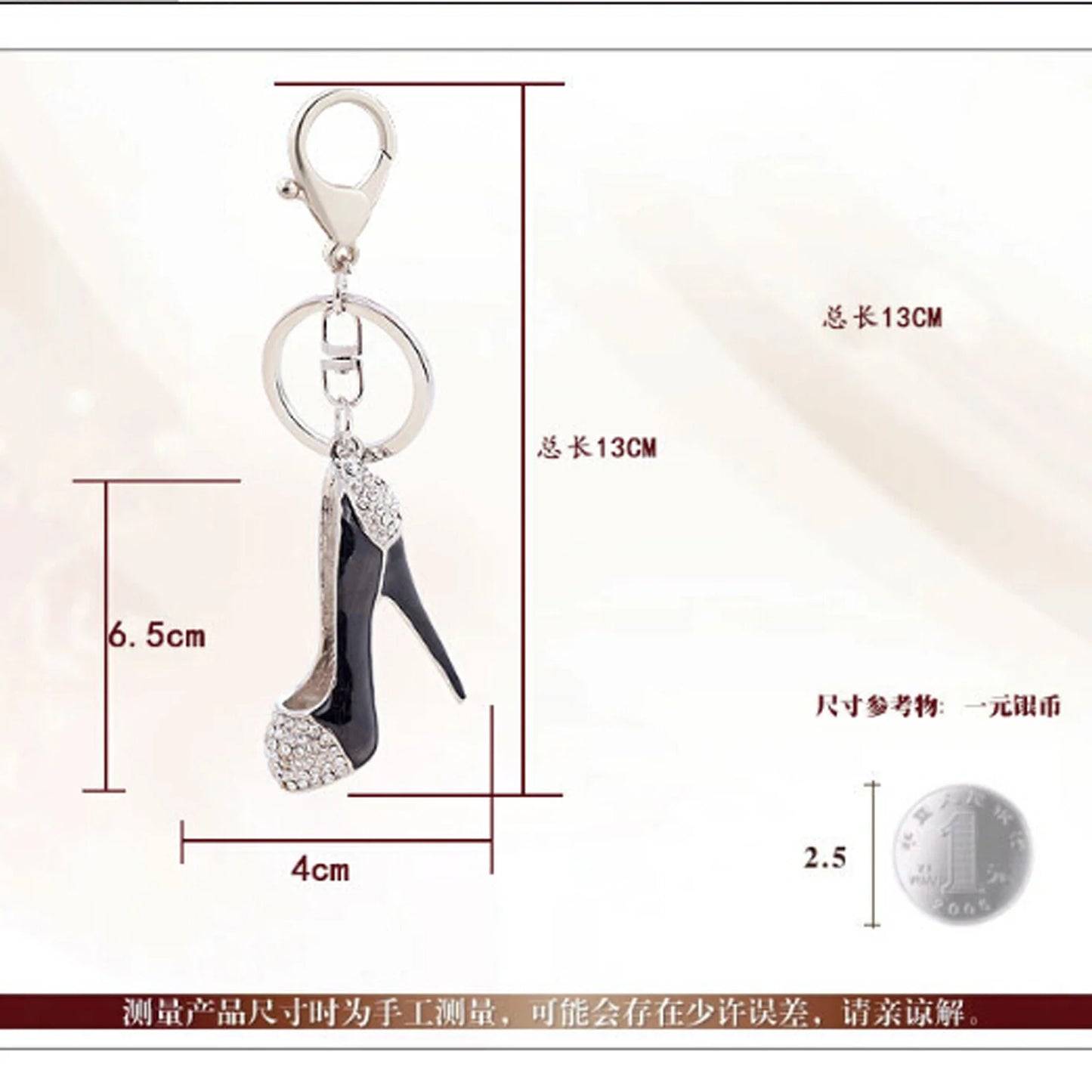 New Shining Rhinestone Crystal High Heels Shoes Keychain Women Lovely Meter Alloy Handbag Car Chains Holder Key Ring Gift