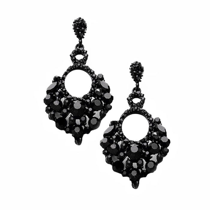 Marquise Crystal Chandelier Statement Evening Earrings