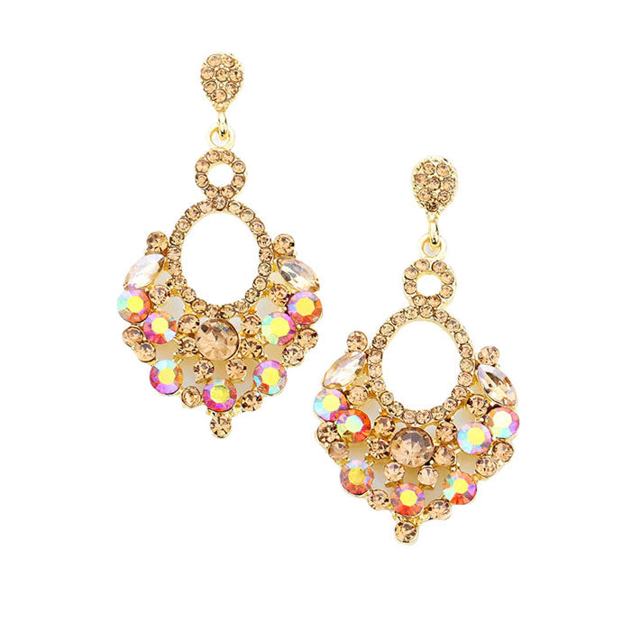 Marquise Crystal Chandelier Statement Evening Earrings