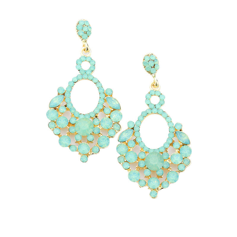 Marquise Crystal Chandelier Statement Evening Earrings