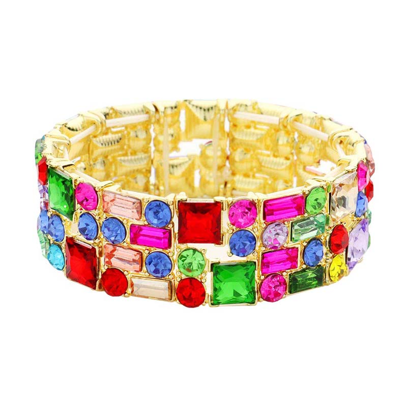 Multi Stone Stretch Evening Bracelet