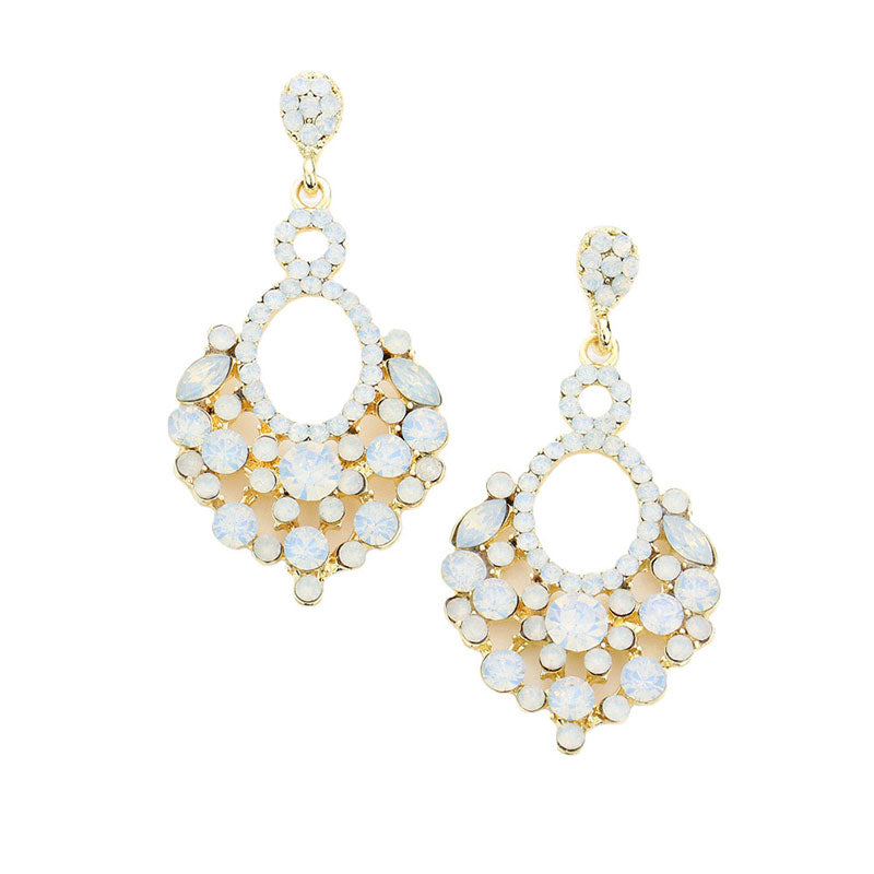 Marquise Crystal Chandelier Statement Evening Earrings