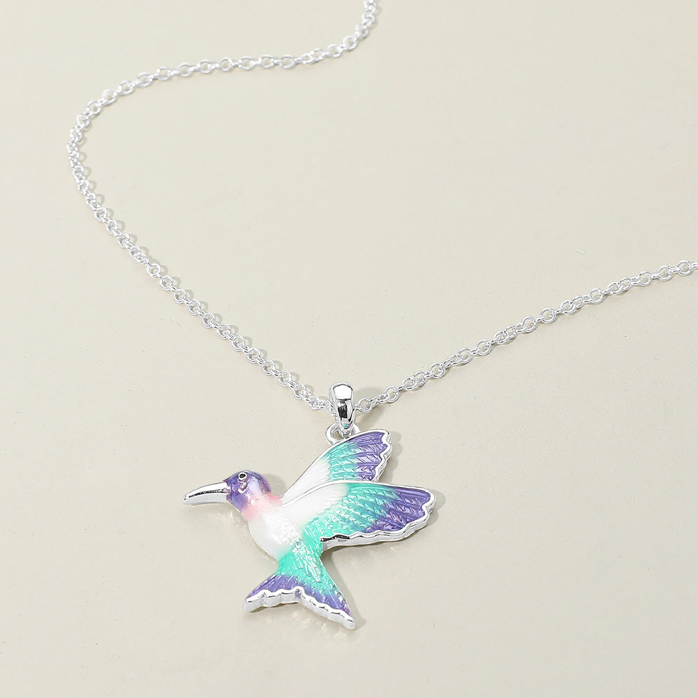 Ombre Hummingbird Pendant Necklace