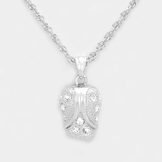 Accented Rhinestone Pendant Necklace