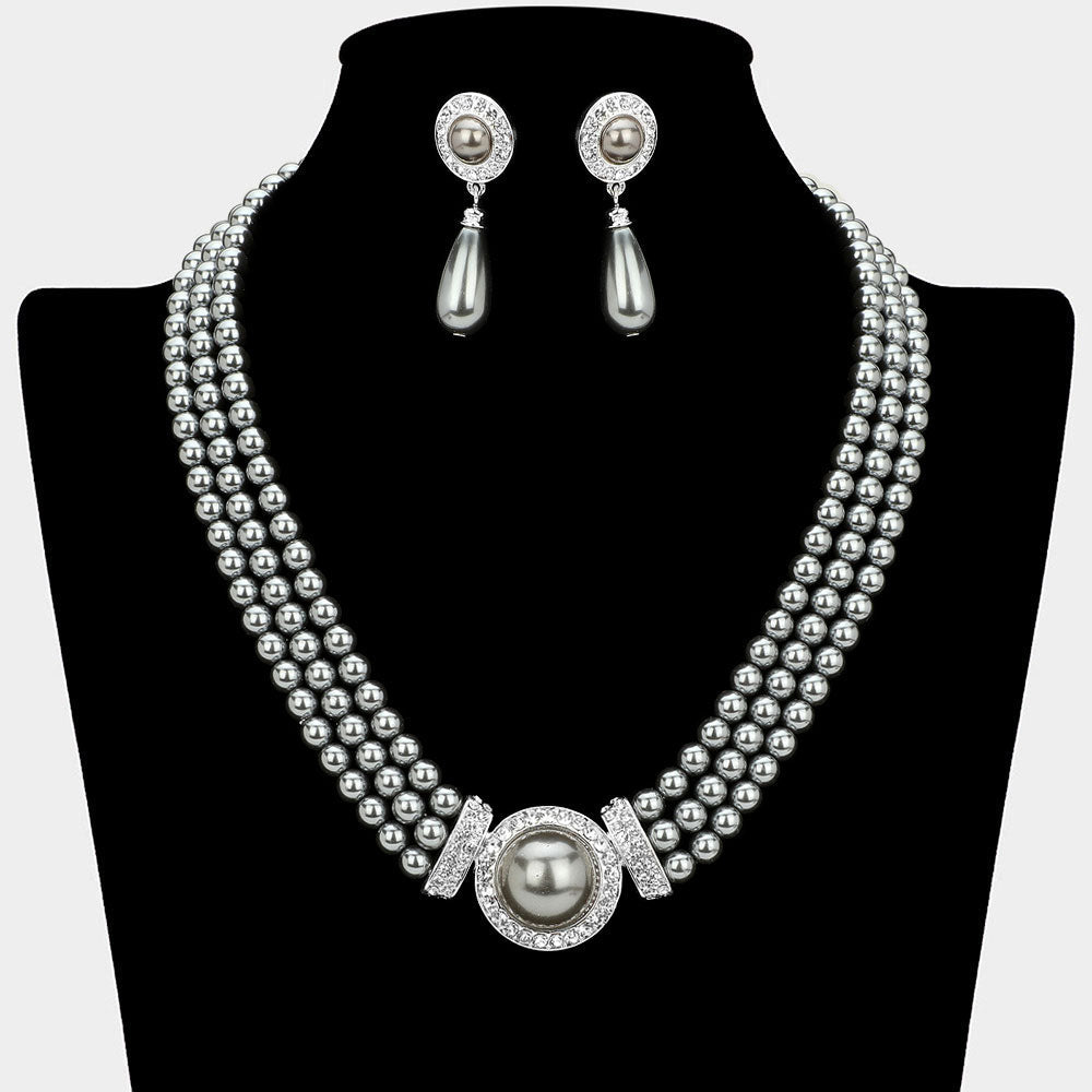 3 Row Pearl Necklace
