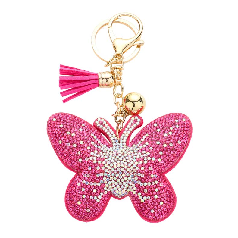 Bling Butterfly Tassel Keychain