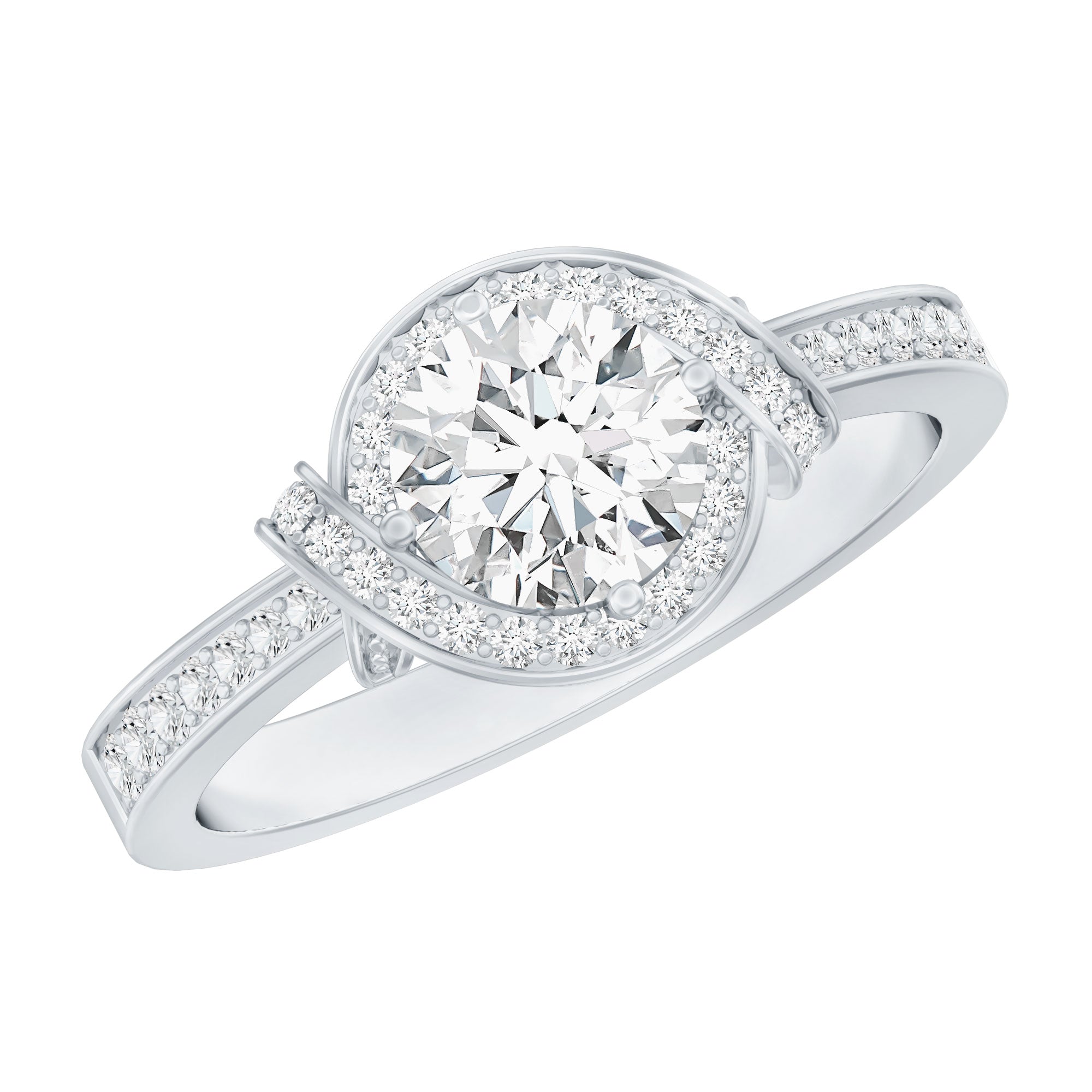 1 Carat Lab Grown Diamond Designer Halo Engagement Ring - Sugar & Spice
