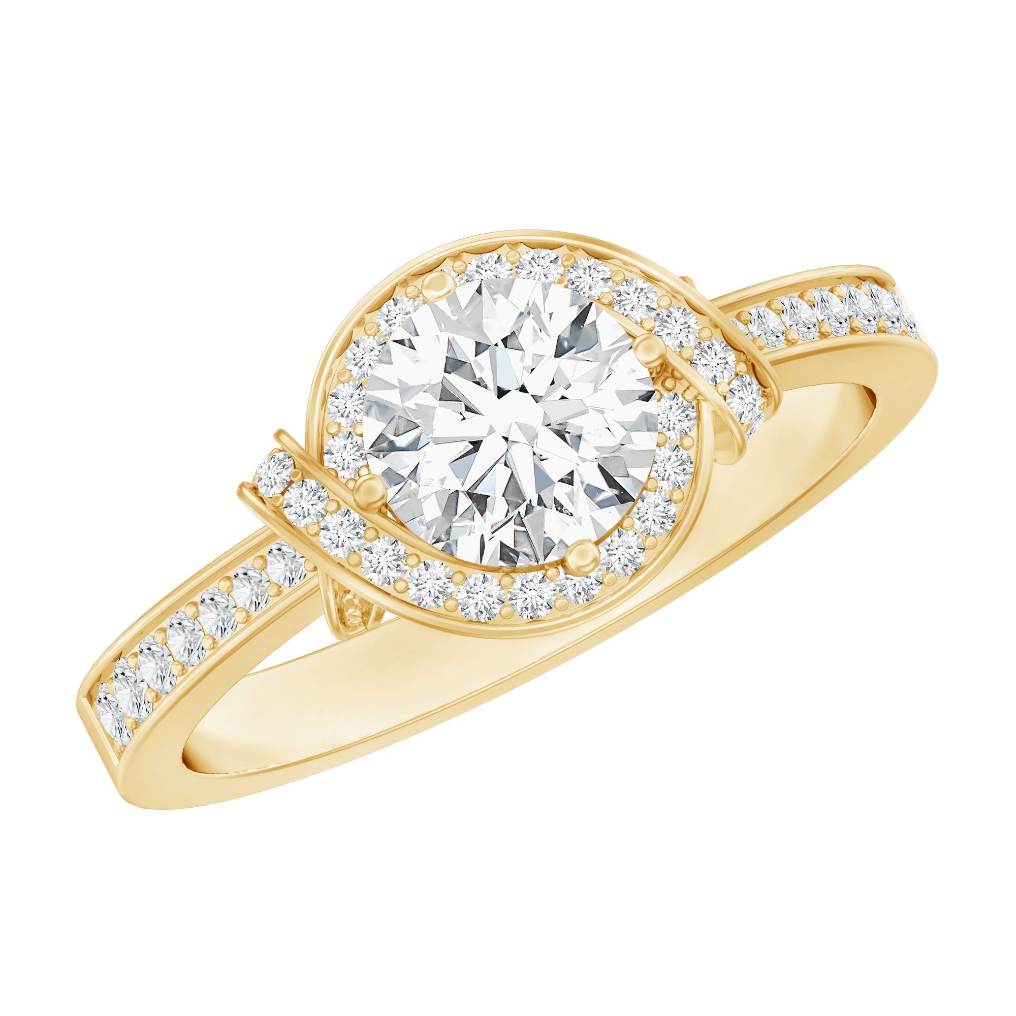 1 Carat Lab Grown Diamond Designer Halo Engagement Ring - Sugar & Spice