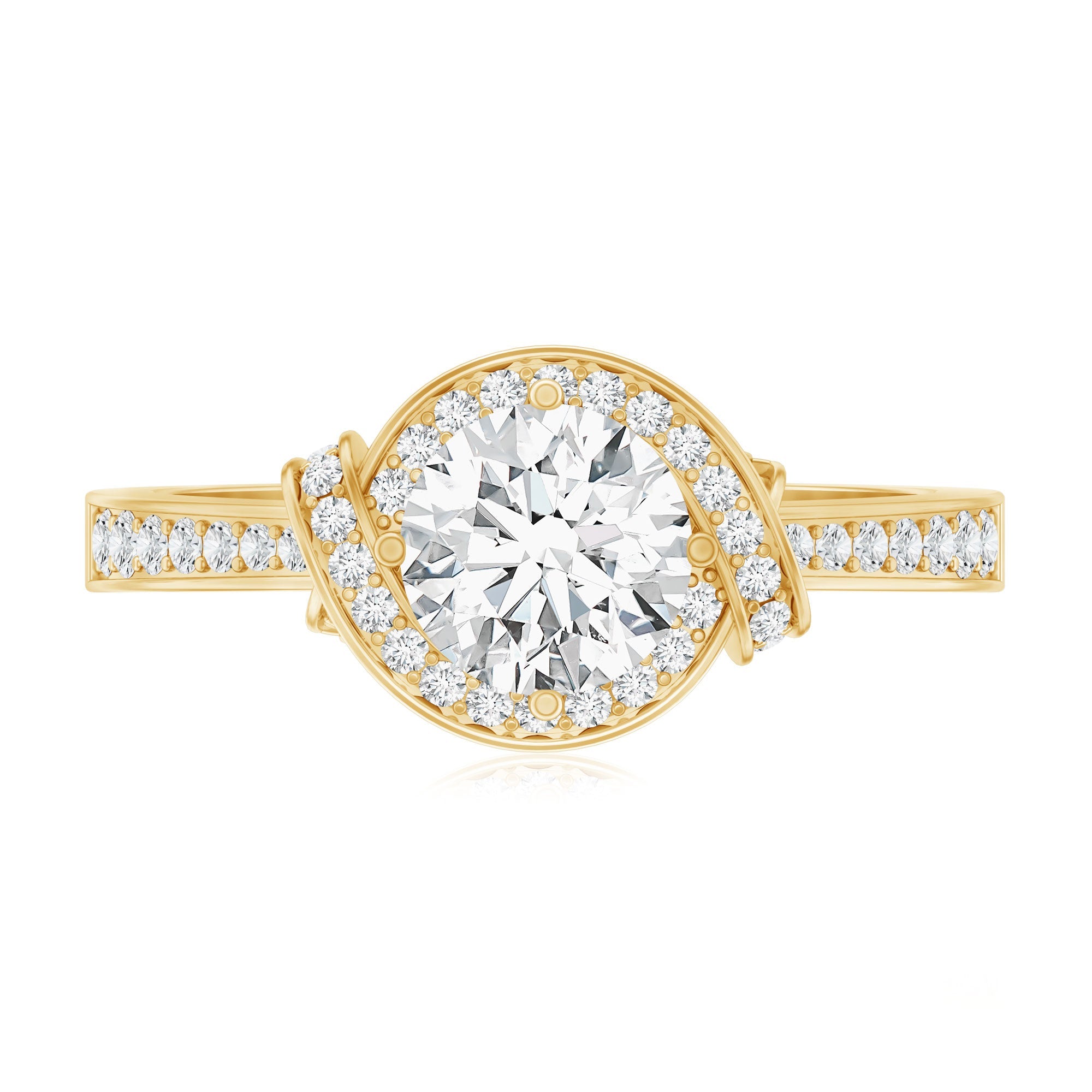 1 Carat Lab Grown Diamond Designer Halo Engagement Ring - Sugar & Spice