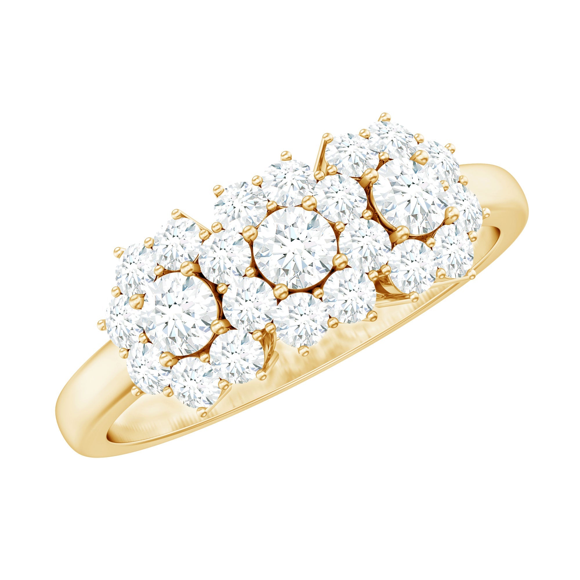 1 CT Zircon Floral Cluster Engagement Ring