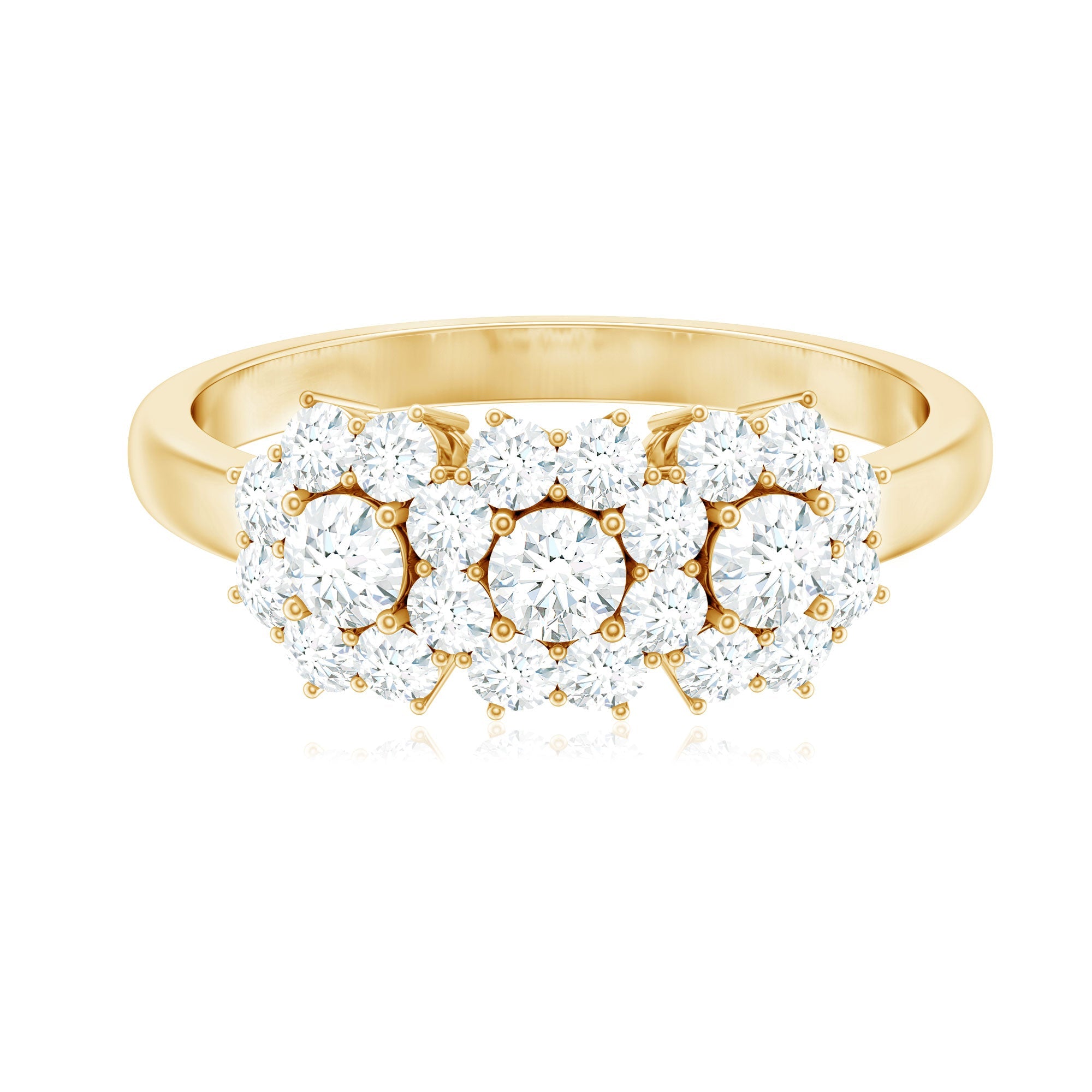 1 CT Zircon Floral Cluster Engagement Ring