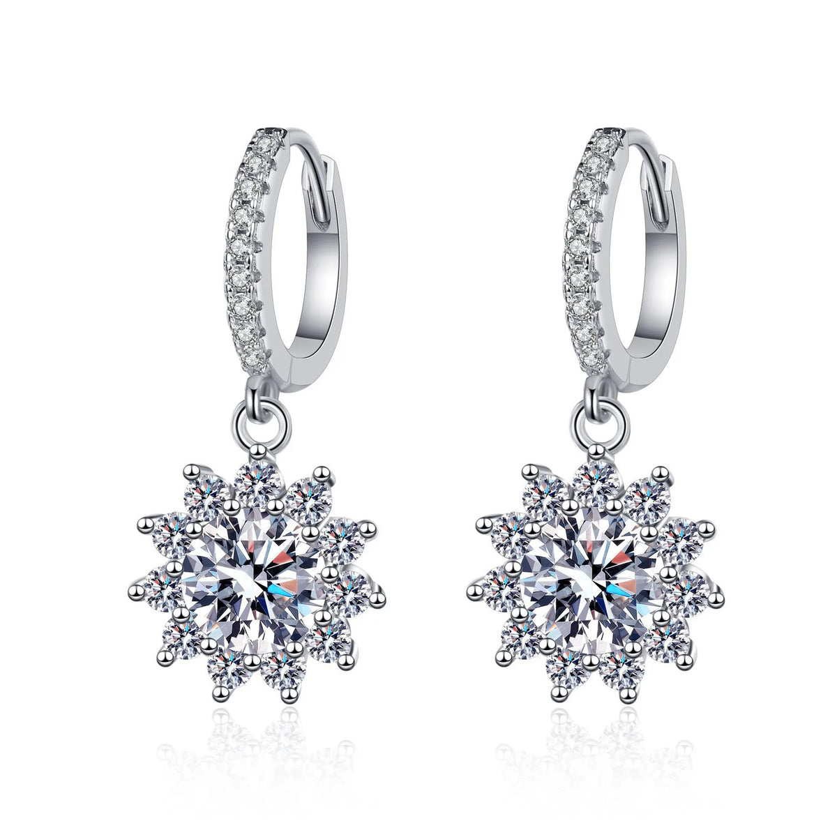 925 Sterling Silver Earrings High quality Luxury Sparkly zircon for Women Fashion Jewelry Gifts Wedding Engagement Party cute