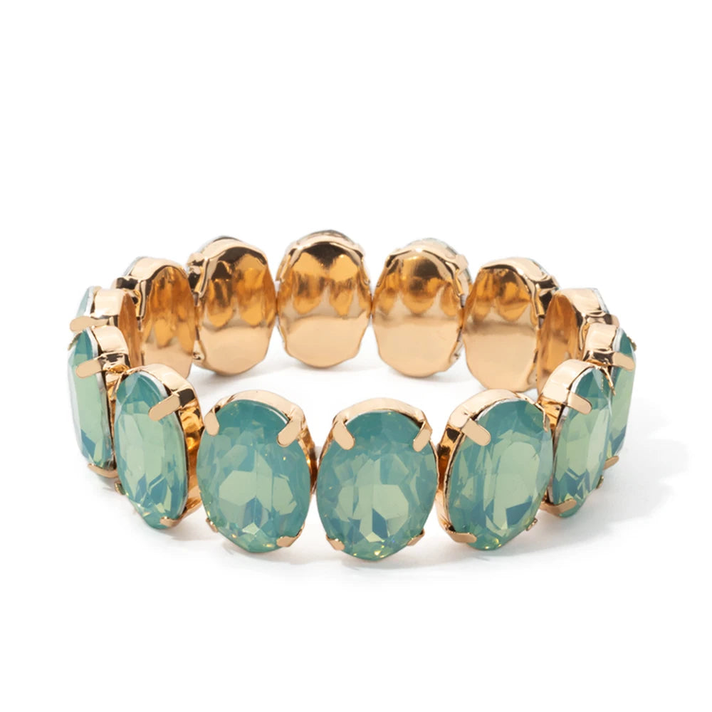 BEUTIFOR New Arrival 18mm Colorful Rhinestone Drop Bracelet for Women Gold Color Copper Prong Setting Crystal Jewelry