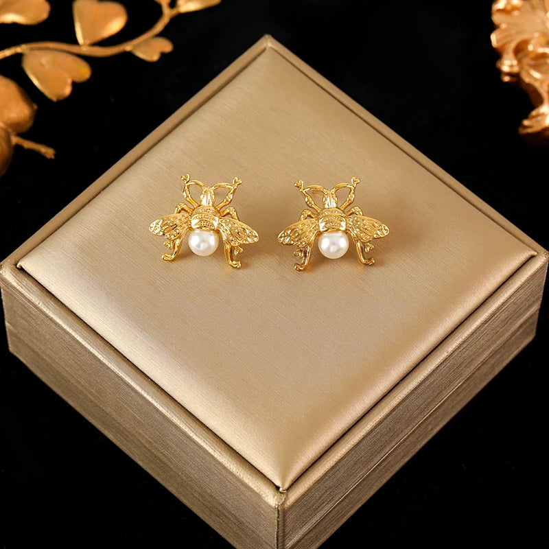 EILIECK 316L Stainless Steel Exaggerated Four-Leaf Flower Earrings For Women Girl Fashion Ear Jewelry Holiday Gift Bijoux Серьги