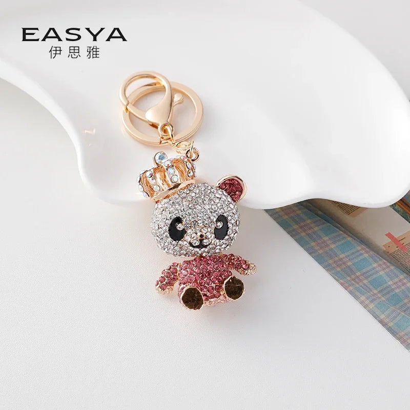 Colorful Bear Series Keychain Dazzling Colors Love Bow Bears Pendant Accompanying Gift Wedding Souvenir