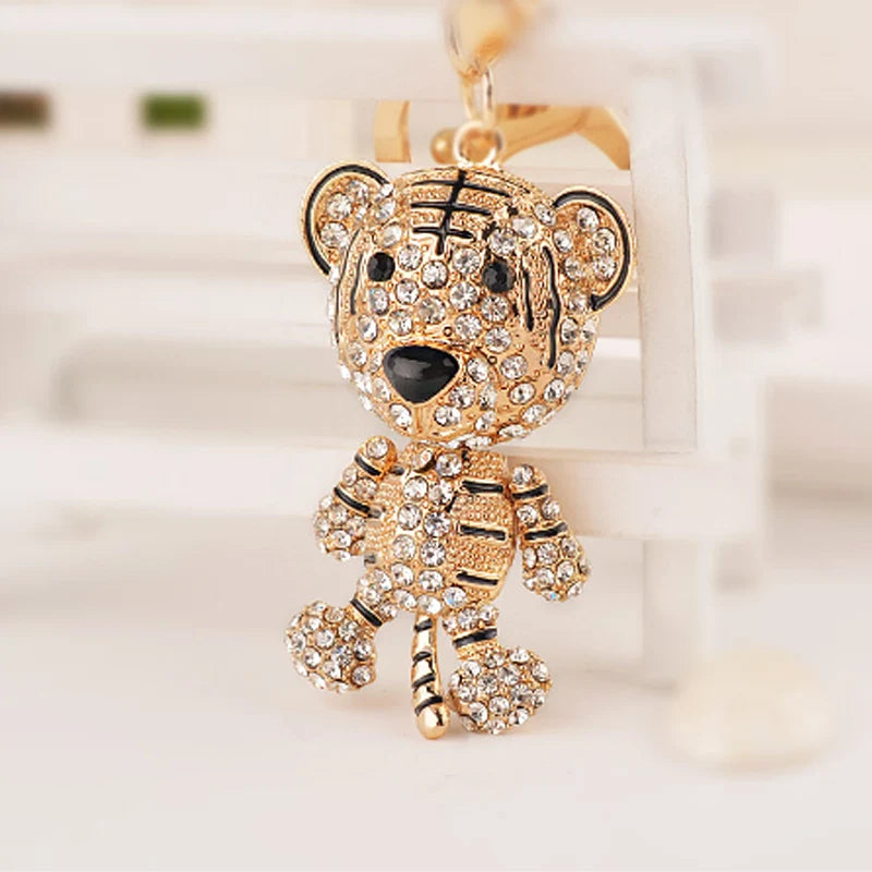 Fashion Rhinestone Crystal Metal Keychain Lovely Cartoon Marine Style Tortoise Fish Dolphin Keyring HandBag Car Pendant Gift
