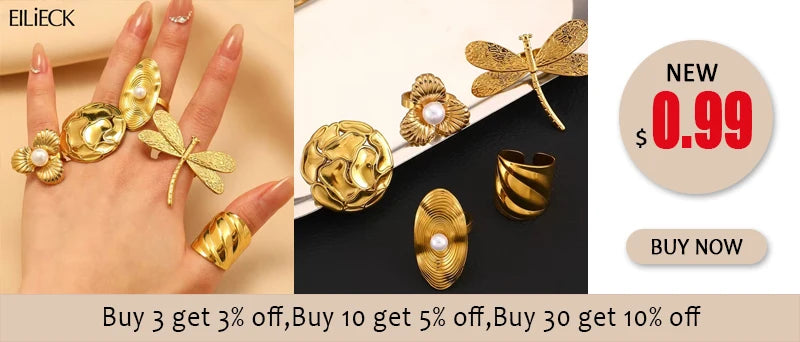 EILIECK 316L Stainless Steel Enamel Seahorse Open Adjustable Ring for Women Water Resistant Fashion Chic Ring Jewelry Bijoux