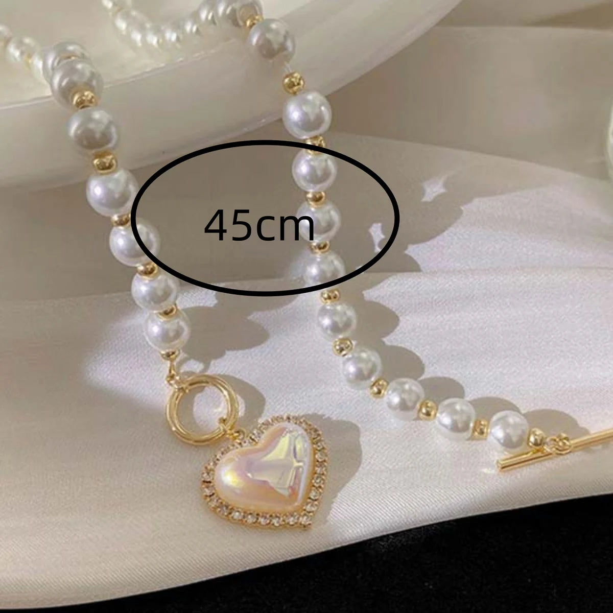 1PC Women's Fashion Imitation Pearl Peach Heart Pendant Necklace Jewelry Suitable for Date, Party, Festival Gift