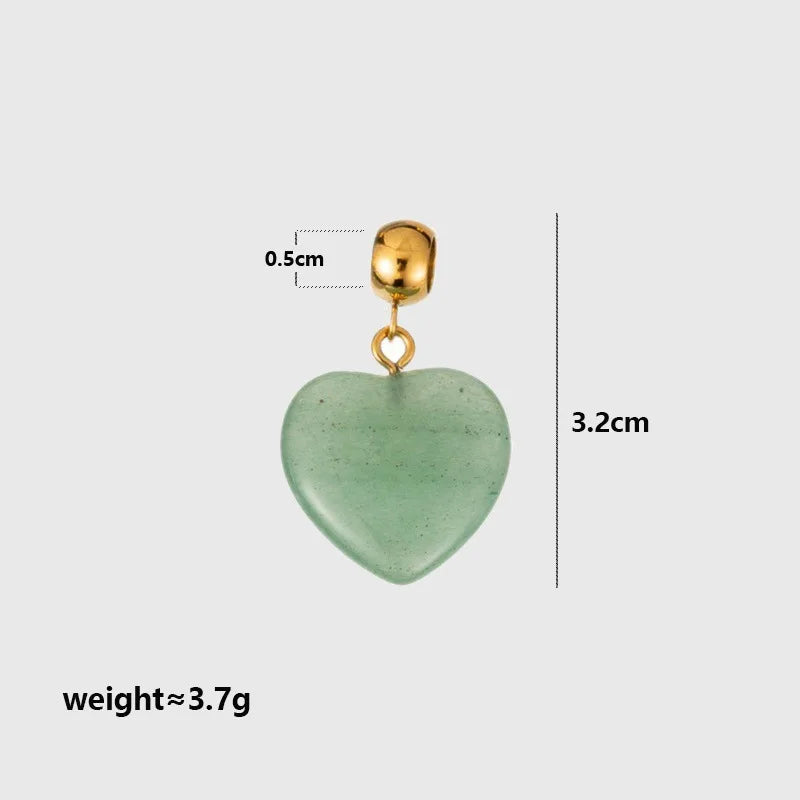 Trendy Natural Stone Star Heart Pendant DIY Necklace for Women Colorful Handmade Beaded Collars Necklace Stainless Steel Jewelry