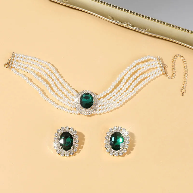 NISHIZAWA Hyperbole Rhinestones Pearls Earrings for Women Geometric Palace Style Wedding Jewelry Bridual Retro Aretes De Mujer