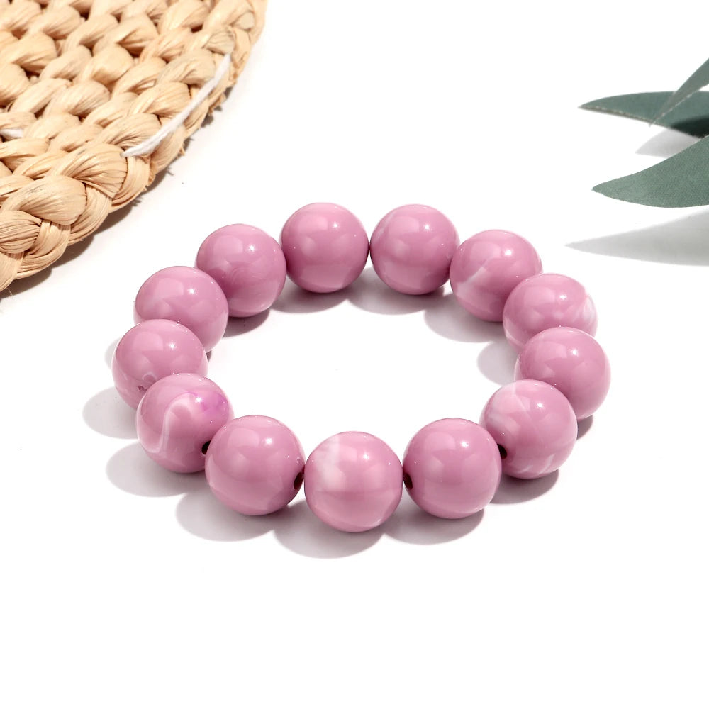 Sweet Rhinestone Round Beads Elastic Bangle Bracelets Fashion Stackable Geometric Stretch Bracelets Women Jewelry Gifts