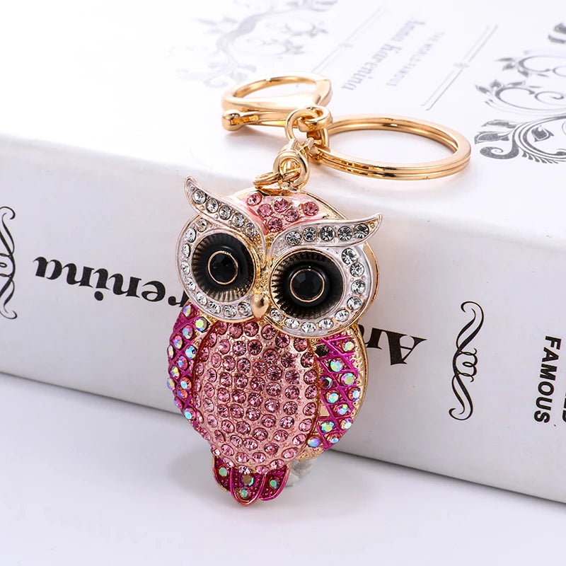Fashion Rhinestone Crystal Metal Keychain Lovely Cartoon Marine Style Tortoise Fish Dolphin Keyring HandBag Car Pendant Gift