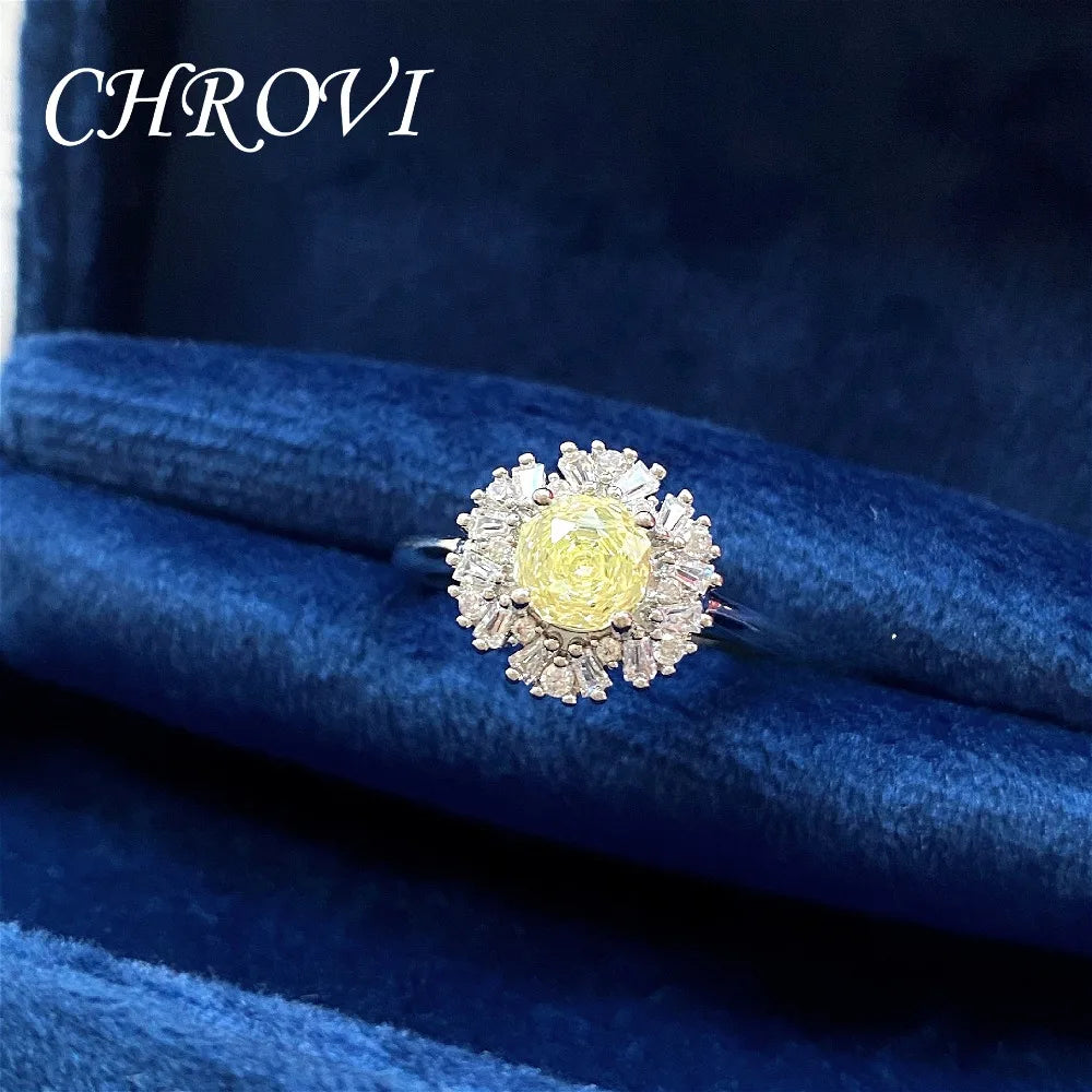 Light luxury 925 sterling silver octagonal millennium rose ring with high-grade square diamond women's ring