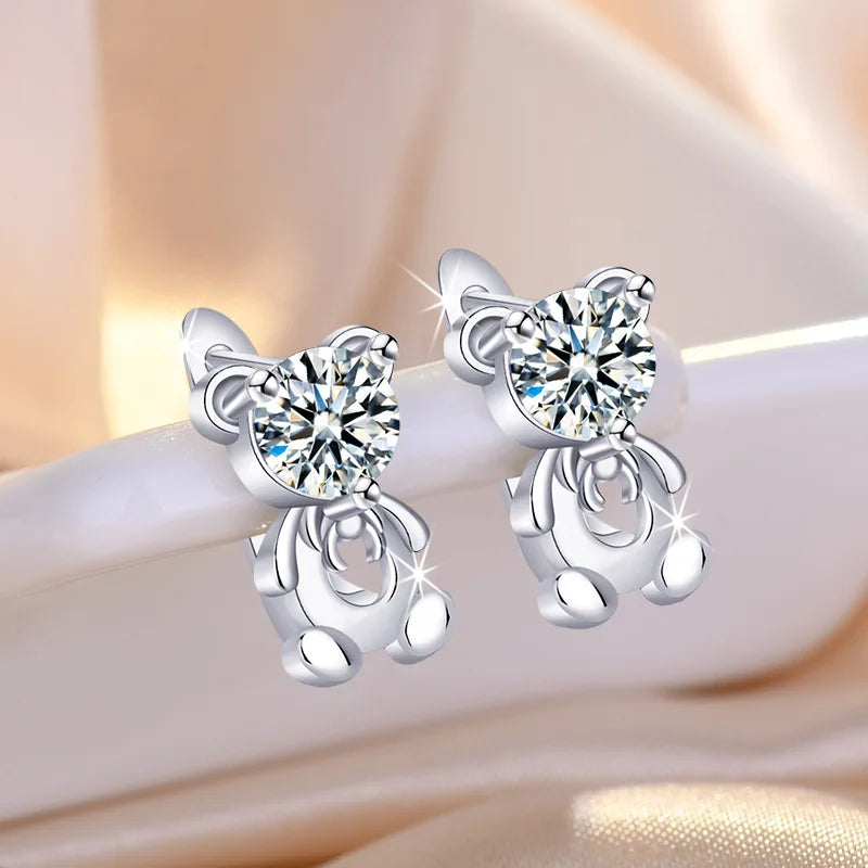 925 Sterling Silver Earrings stud Butterfly For Women Exquisite Student Girlfriend Jewelry Accessories Wedding Fashion Gift