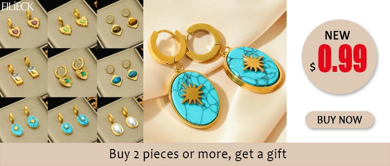 EILIECK 316L Stainless Steel Butterfly Heart Drop Earrings For Women Fashion New Ear Stud Gold-Plated Waterproof Jewelry Gift