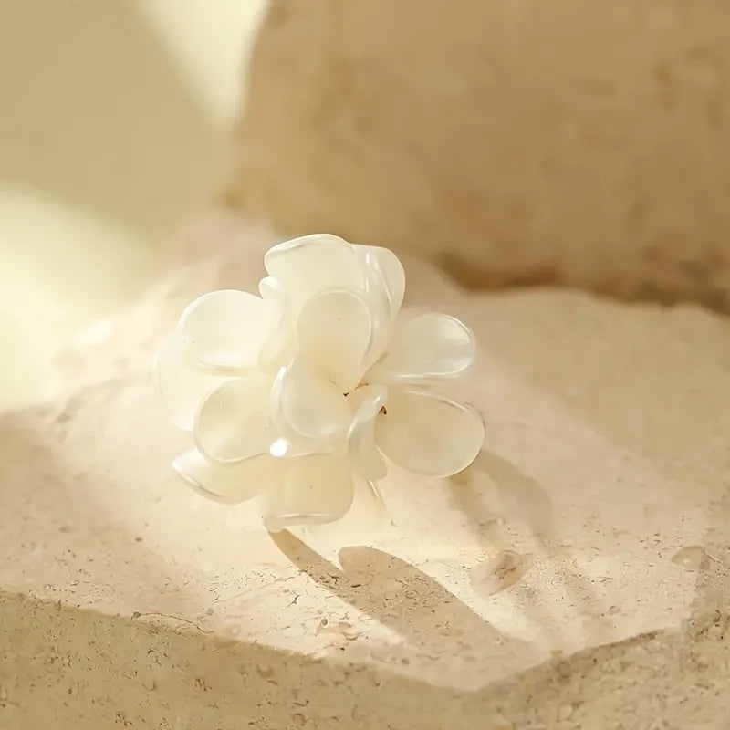 Elegant Boho Style Flower Open Ring Fashion Temperament Camellia Floral Design Versatile Daily Wear & Gift Ring for Women