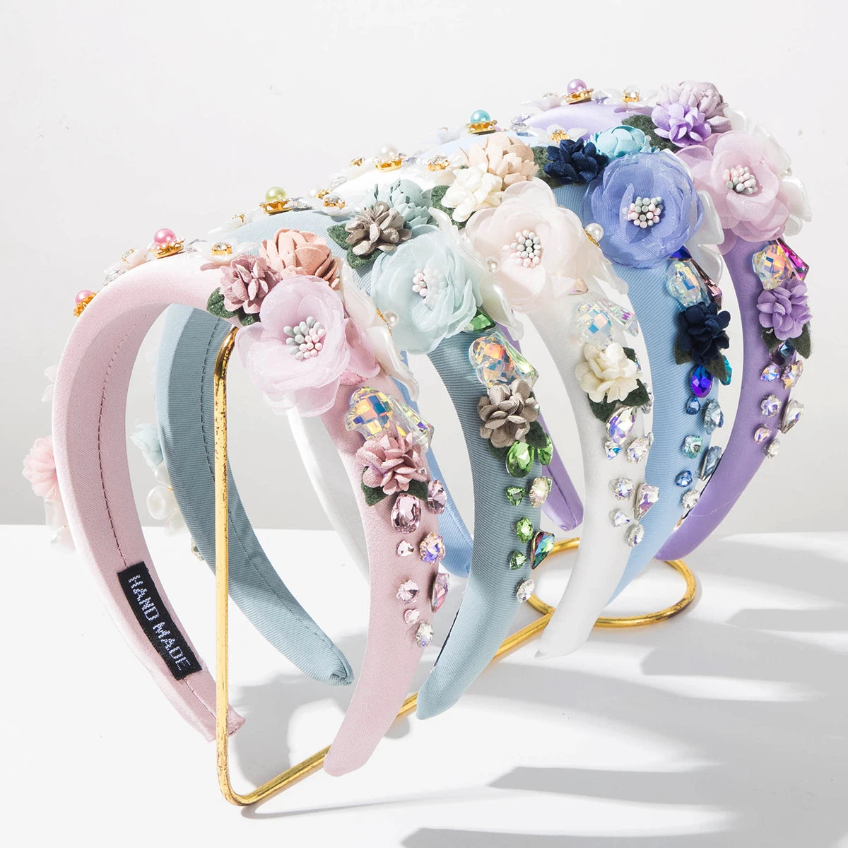 Sweet And Fresh Korean Style Diamond Studded Forest Style Simulated Flower Headband Elegant Hair Accessory