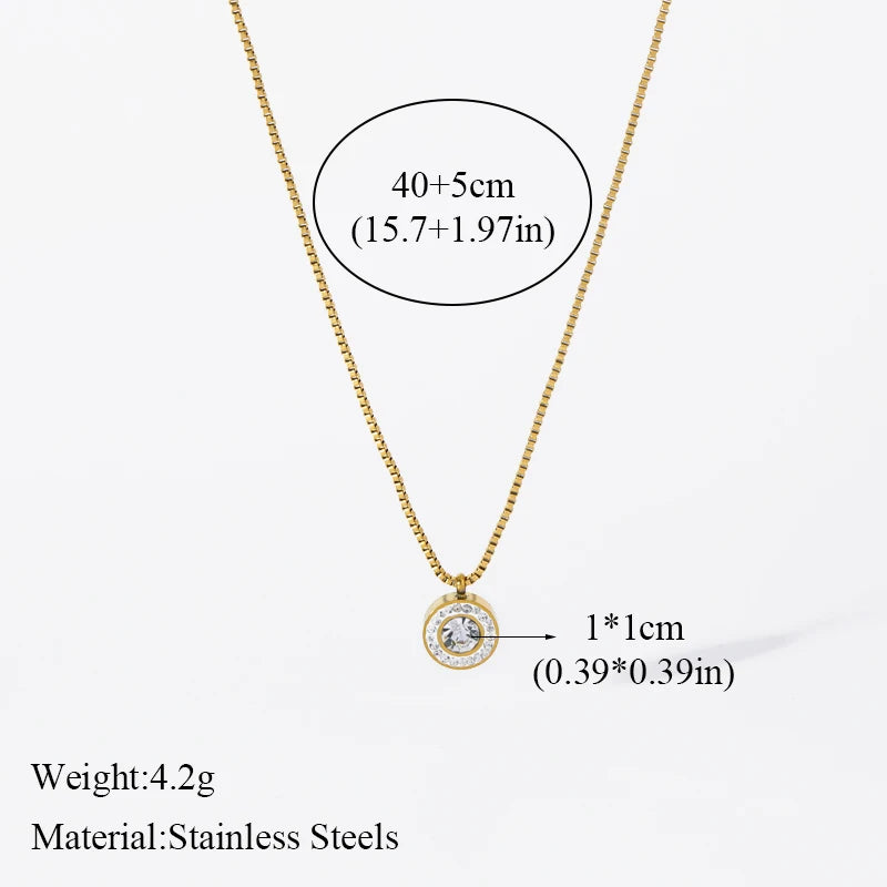 EILIECK 316L Stainless Steel Delicate Shiny Cubic Zirconia Cross Pendant Necklace for Women High Quality Jewelry Water Resistant