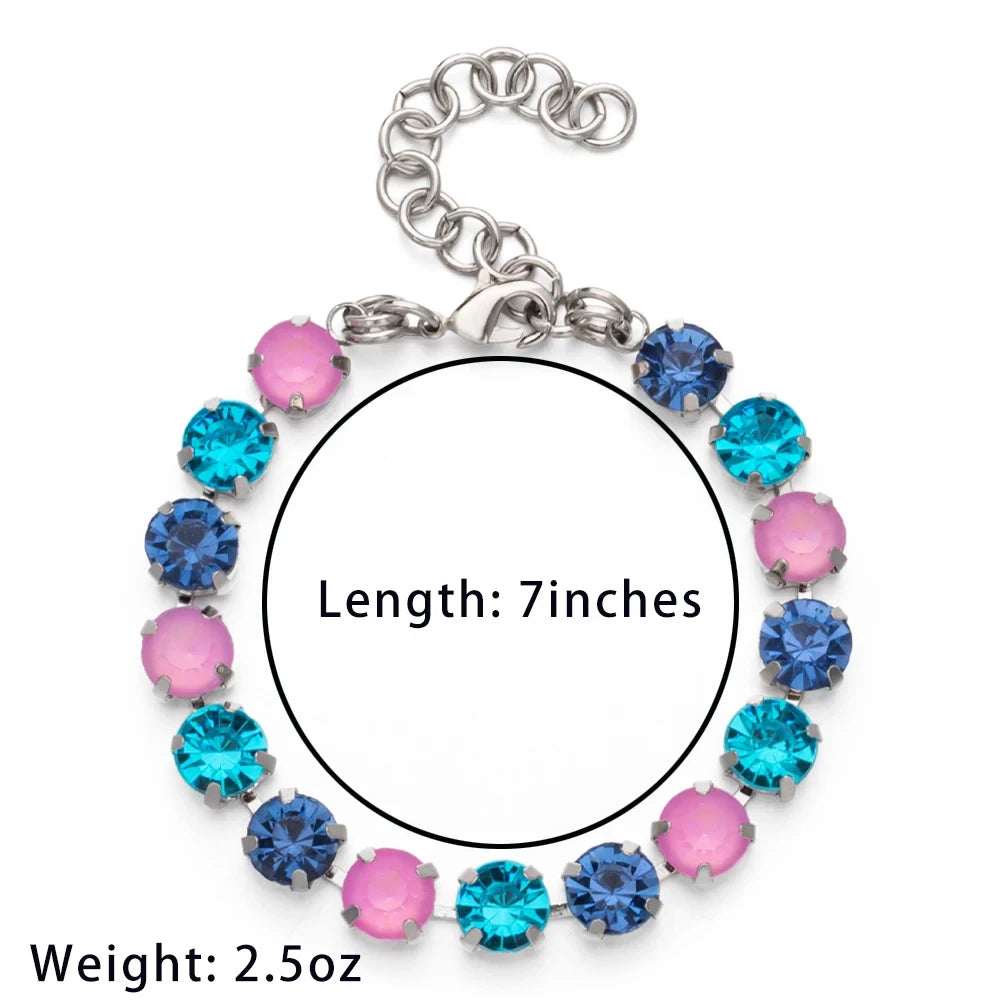 BEUTIFOR Colorful Crystal Bracelet for Women Gold Color Link Chain Bohemian Jewelry 2025