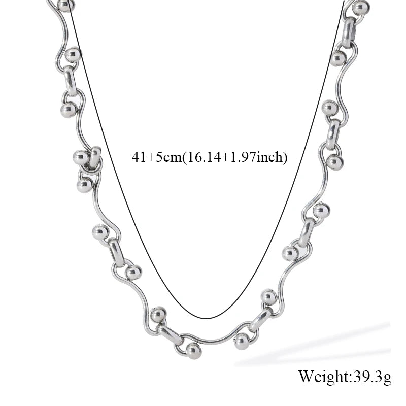 EILIECK 316L Stainless Steel Metal 8mm Chunky Chain Necklace For Women Trendy 18K Gold Plated Neck Chain Waterproof Jewelry Gift