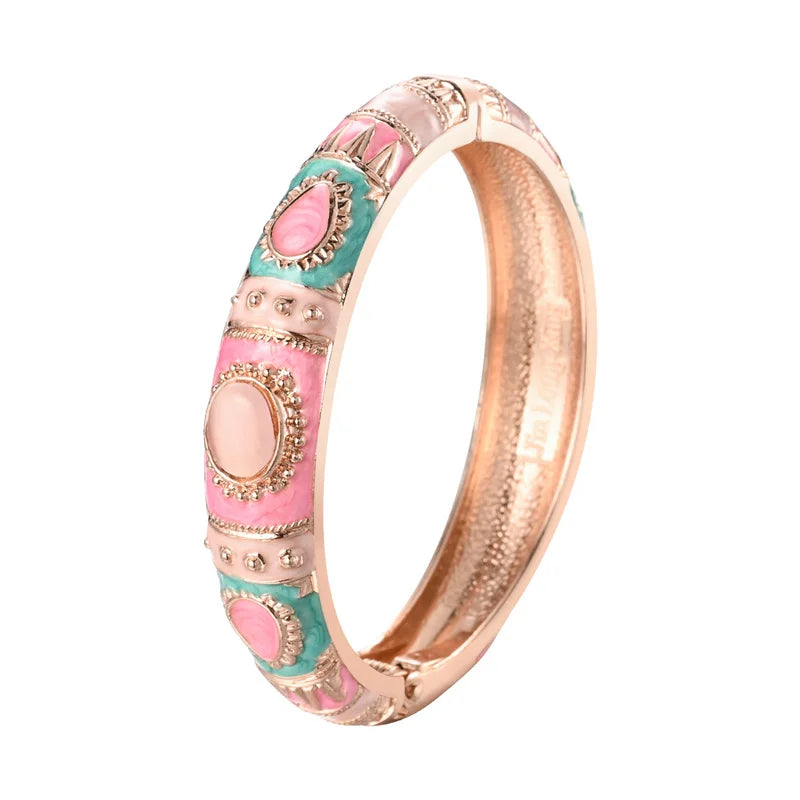 1/5 PCS Enamel Bracelet For Women Bangle On Hand Cloisonne Women's Hand Bracelets India African Jewelry Bohemian Designer Gifts